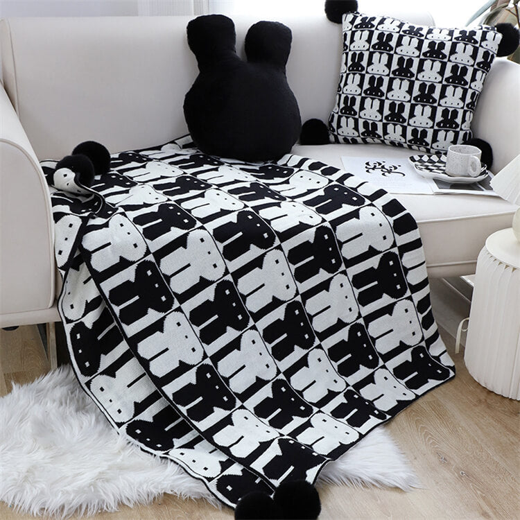 Rabbit Knitted Throw Blanket - iKids