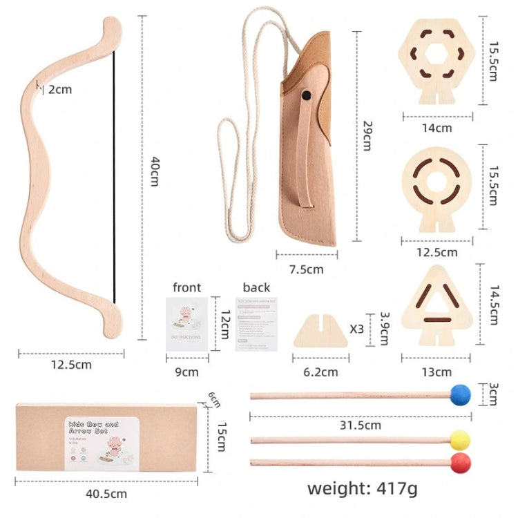 Wooden Archery Bow & Arrow Play Toy Set for Young Adventurers from iKids.co.za