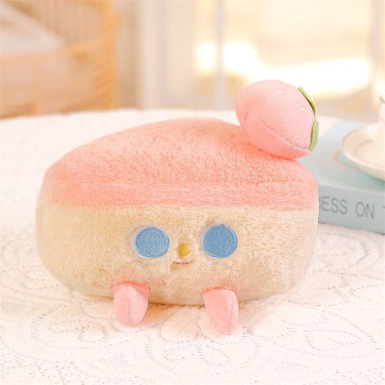 Small Fluffy Plushie Cushion | Strawberry Cake - iKids