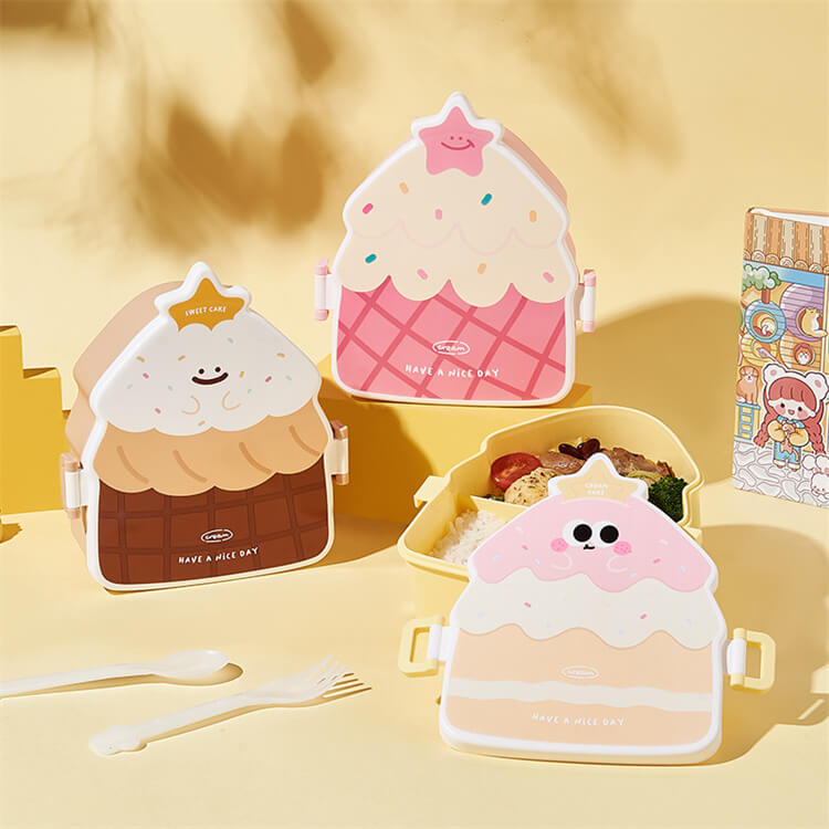 Brown Cake Shaped Lunch Box - iKids