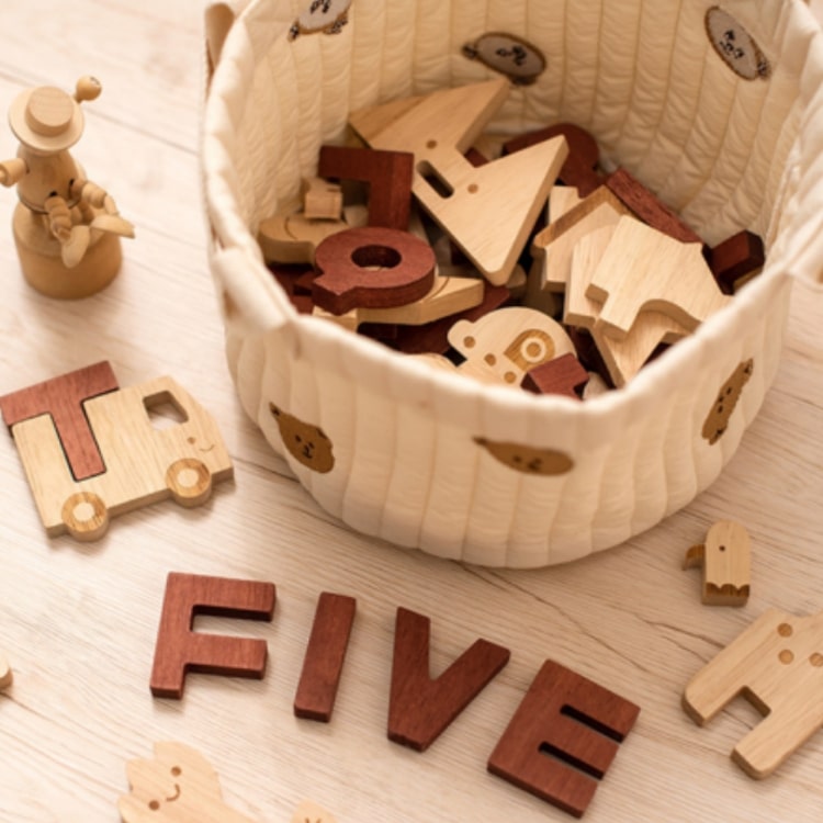 Wooden Alphabet Building Blocks Kit - iKids