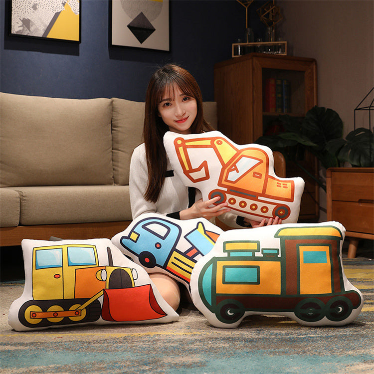 Cartoon Stuffed Vehicle Pillow | Train