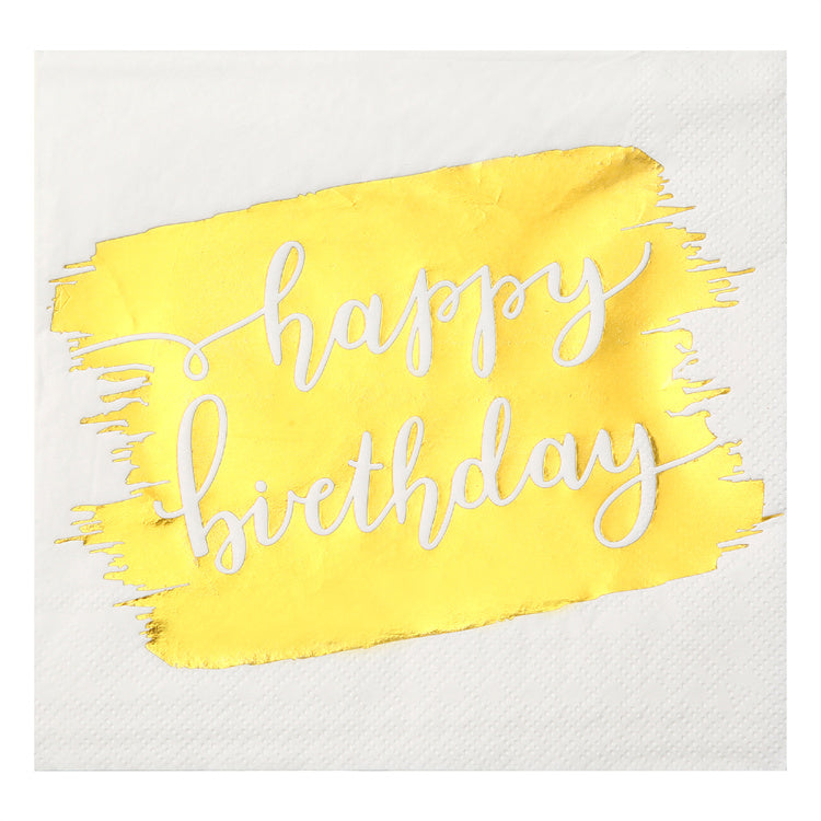 Birthday Party Tableware | Gold Lettered | 16 Guests - iKids