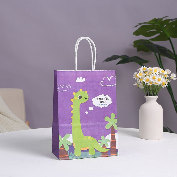 Kraft Paper Party Bag | Dinosaur | 12 Pcs - iKids