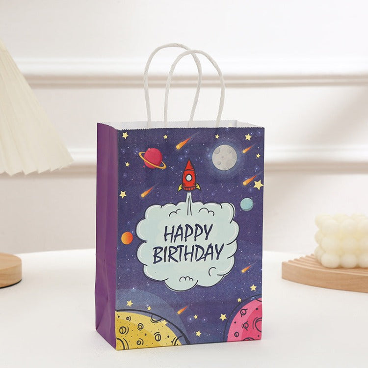 Kraft Paper Party Bag | Space | 12 Pcs - iKids