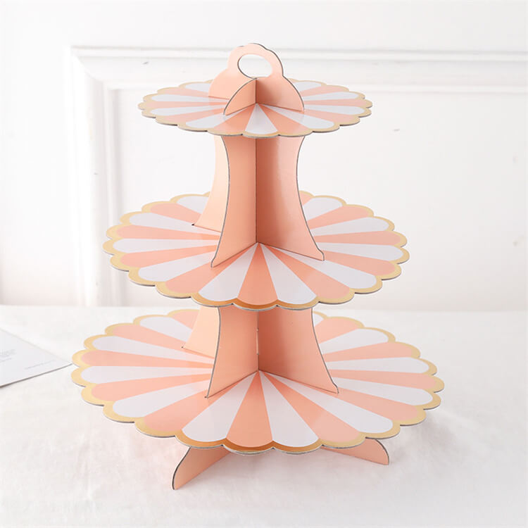 Paper Cake Stand | Pink | Three-Layer - iKids