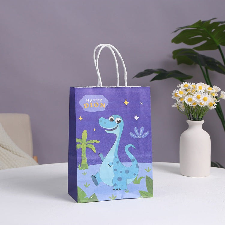 Kraft Paper Party Bag | Dinosaur | 12 Pcs - iKids