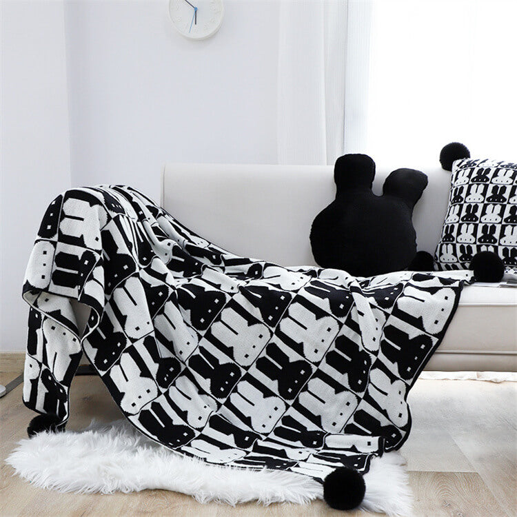 Rabbit Knitted Throw Blanket - iKids