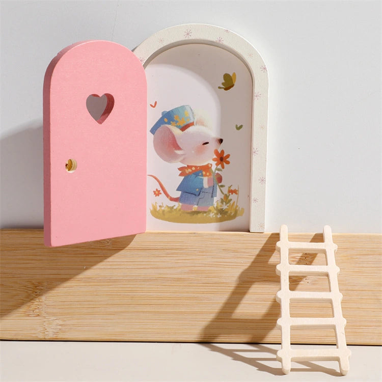 Pink Wooden Mini Fairy Door Set from iKids.co.za