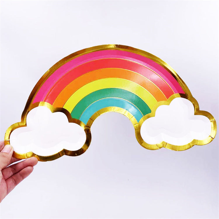 Party Paper Plate | Rainbow Shaped | Set of 8 - iKids