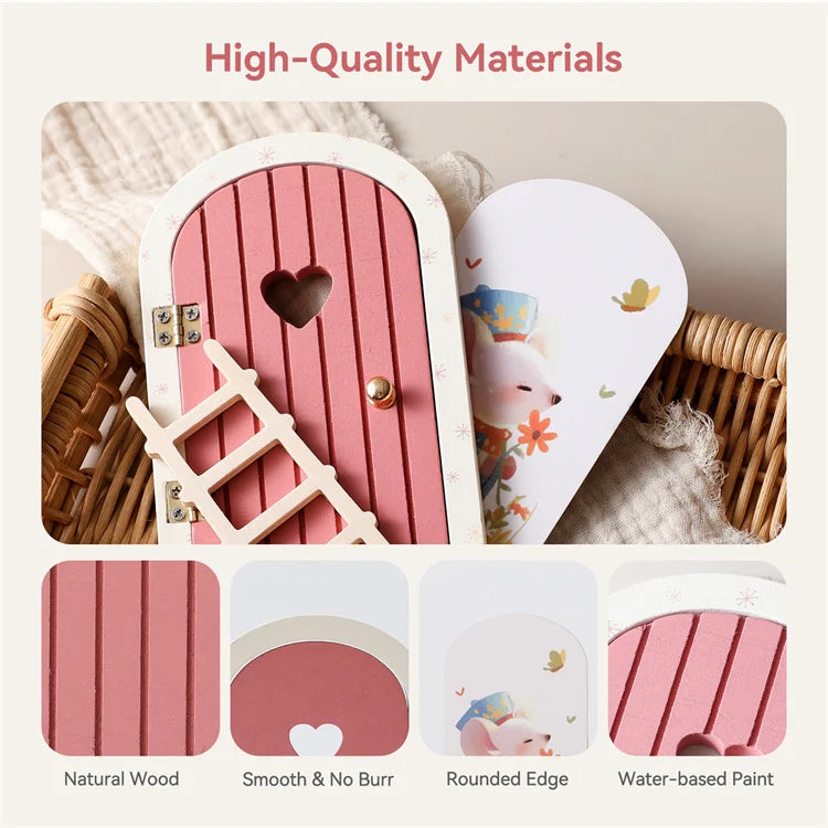 Pink Wooden Mini Fairy Door Set from iKids.co.za