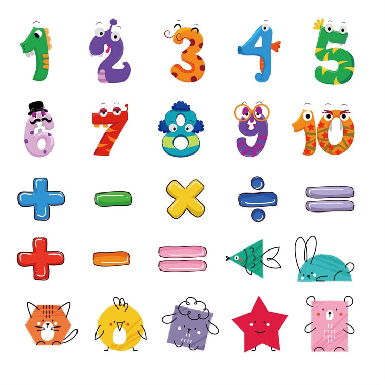 Preschool Wall Decal | Cartoon Numbers 1 to 10 - iKids