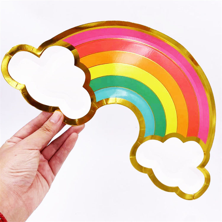 Party Paper Plate | Rainbow Shaped | Set of 8 - iKids