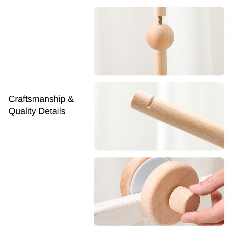 Close-up of a wooden product with craftsmanship details on a white background