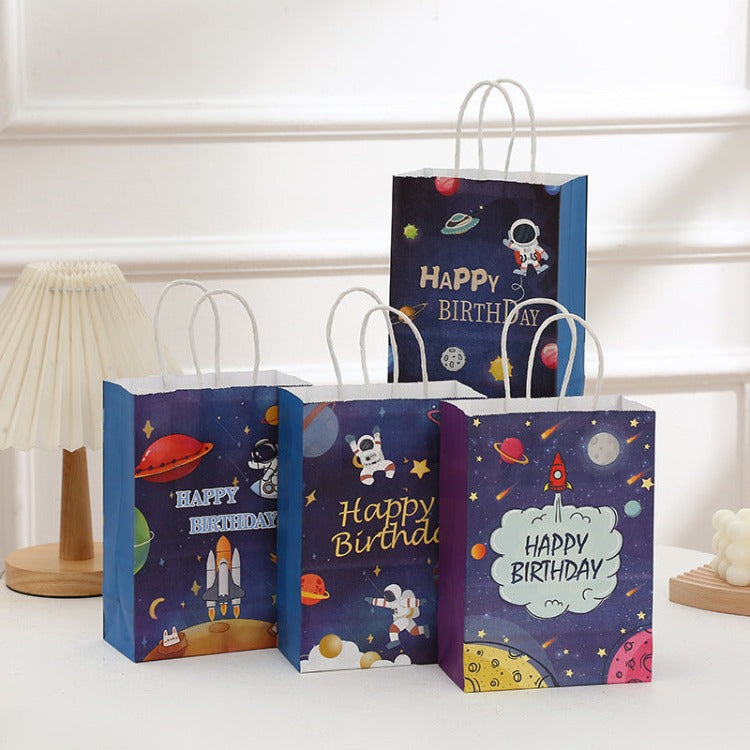 Kraft Paper Party Bag | Space | 12 Pcs - iKids