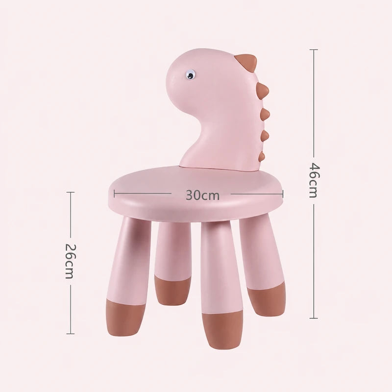 Pink Dinosaur Stool Chair Size from iKids.co.za