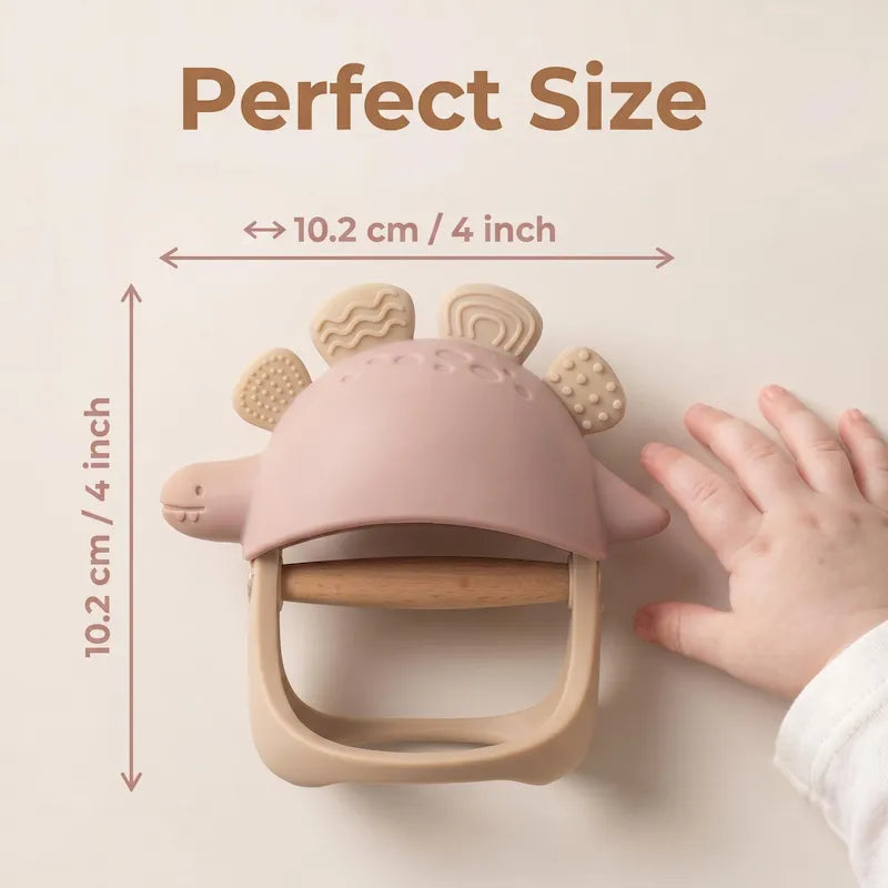 Pink Baby Dinosaur Teether Toy from iKids.co.za