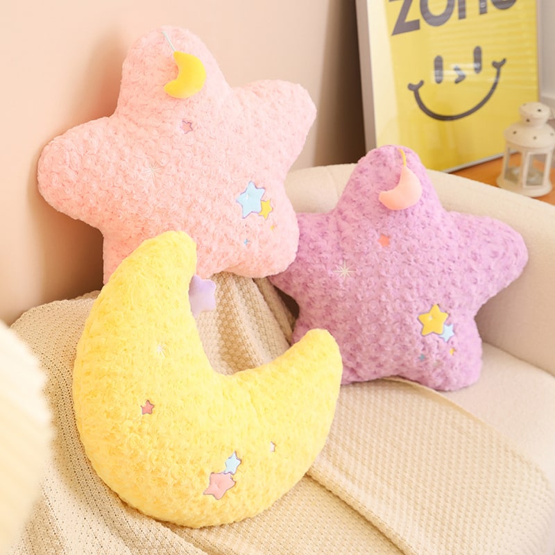 Decorative Plush Throw Pillow | Pink Star - iKids