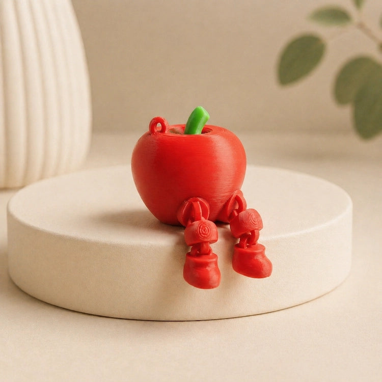 3D Printed Articulated Fruit Fidget Red Apple from iKids Studio