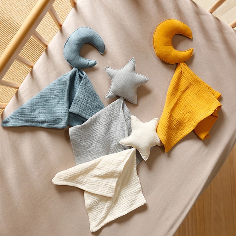 Baby Muslin Comforter | Beige Star - iKids