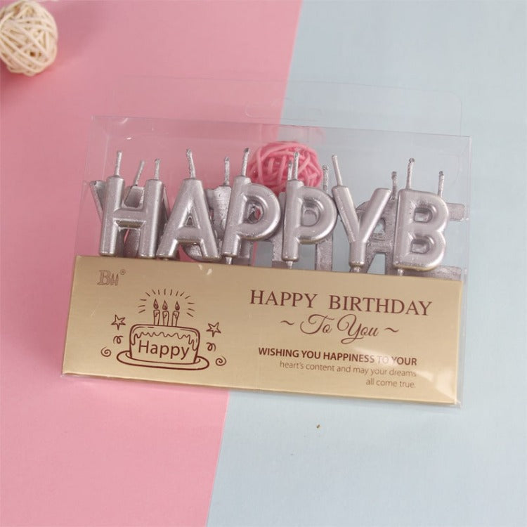 Silver Happy Birthday Candle Set - iKids