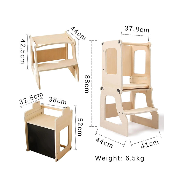 Wooden Multi-Function Learning Step Stool - iKids