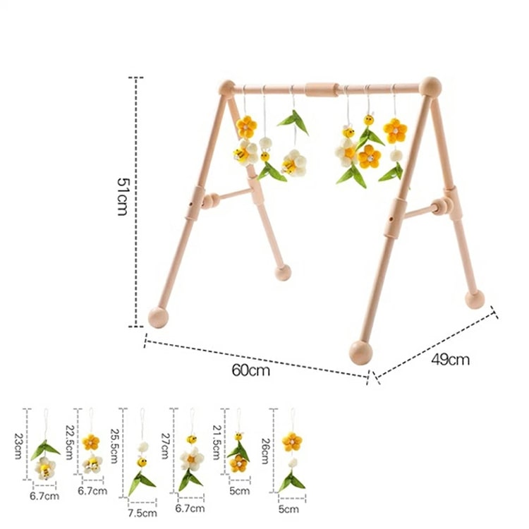 Wooden Baby Activity Gym With Honey Bee Pendant - iKids