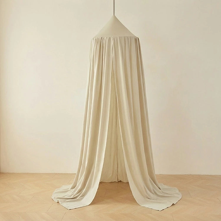 Beige canopy tent on a plain background