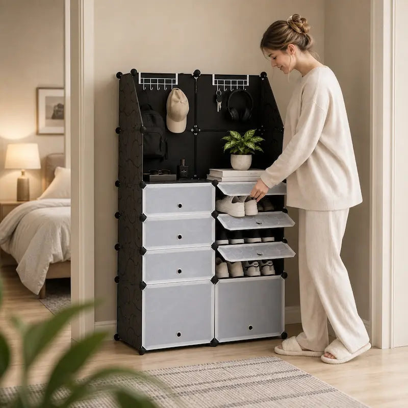 Storage Cabinet with Hat Rack