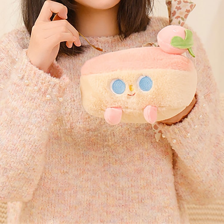 Small Fluffy Plushie Cushion | Strawberry Cake - iKids