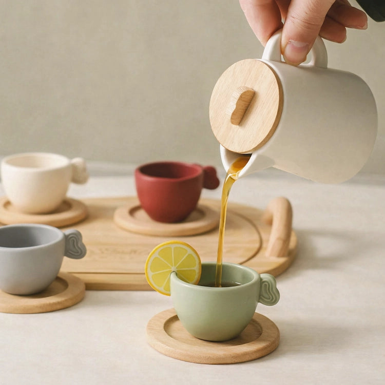 Nunukids Wooden Silicone Afternoon Tea Set from iKids.co.za