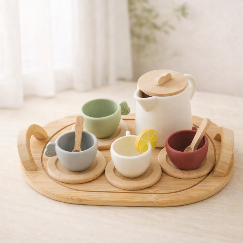 Nunukids Wooden Silicone Afternoon Tea Set from iKids.co.za