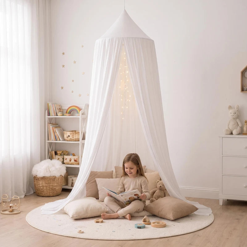 White Hanging Tent Canopy in Nursery Room from iKids.co.za