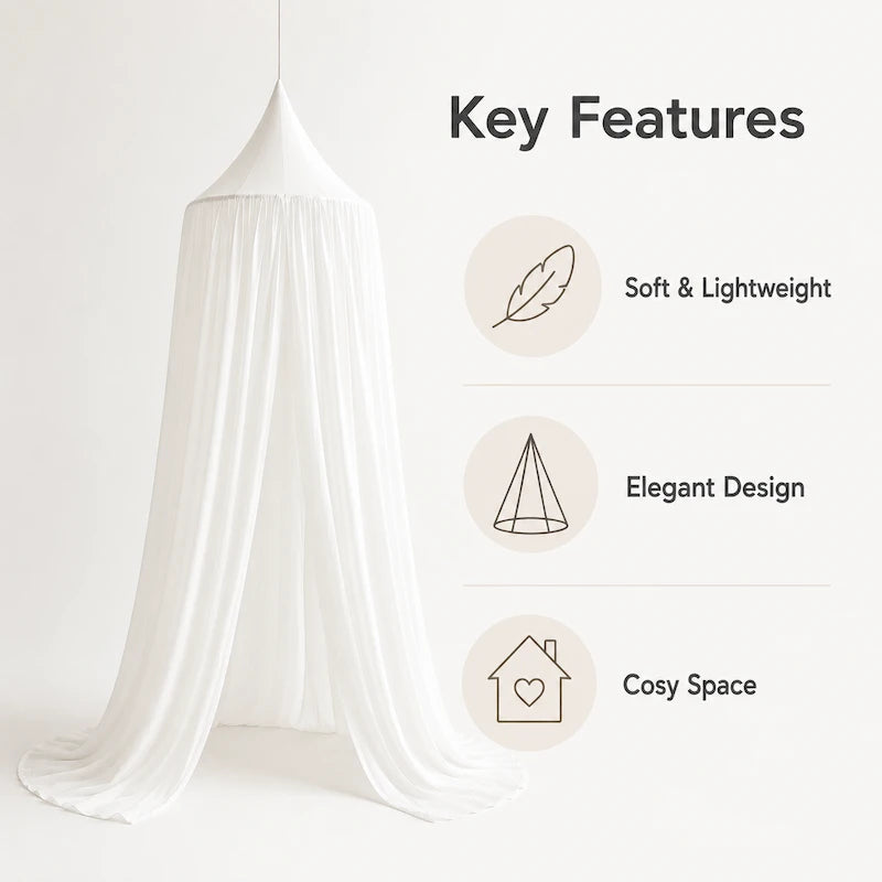 White Hanging Tent Canopy in Nursery Room from iKids.co.za