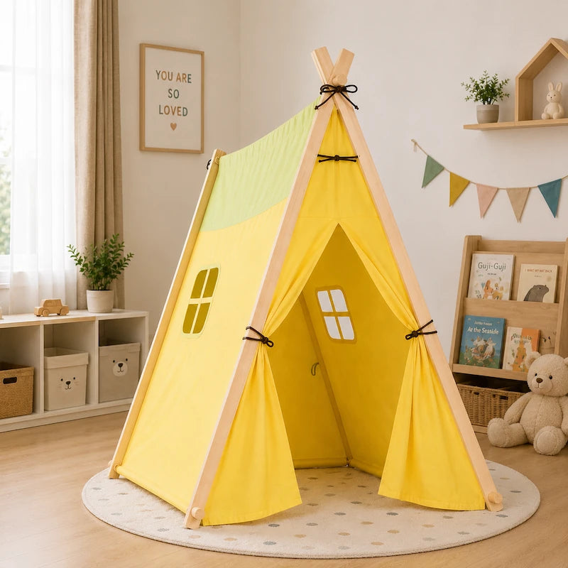 Yellow Square Playhouse Tent from iKids.co.za