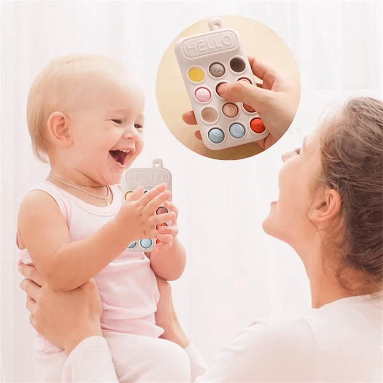 Pink Silicone Cell Phone Teether - iKids