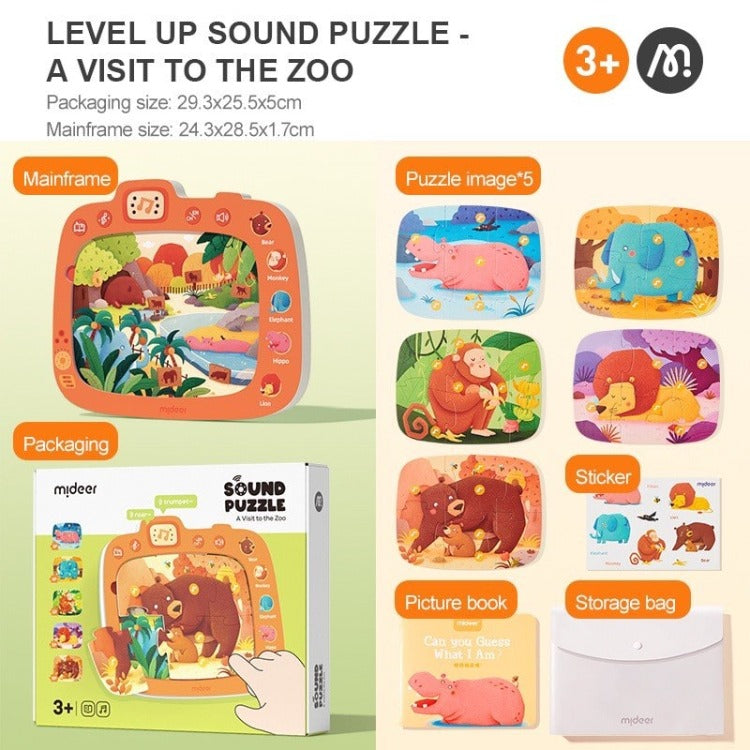 Mideer Sound Puzzle | A Day Visit To The Zoo MD3304 - iKids