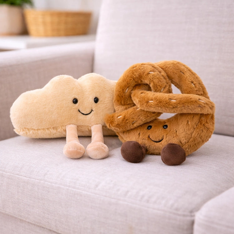 Baguette & Pretzel Breakfast Plush Cushion from iKids.co.za
