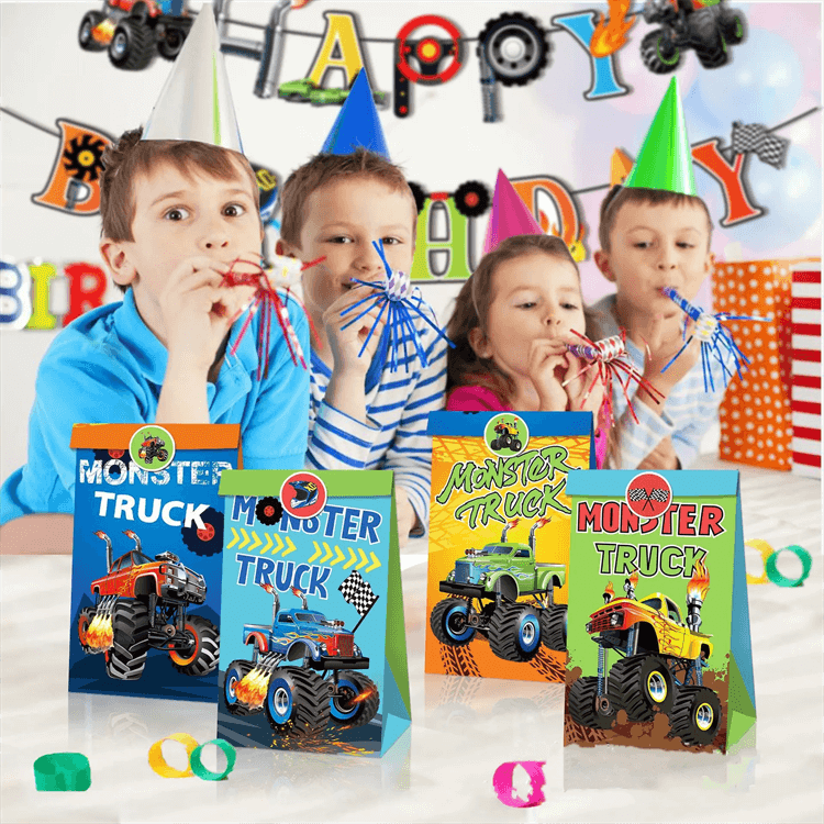 Monster Truck 12 Pcs Paper Party Bag - iKids