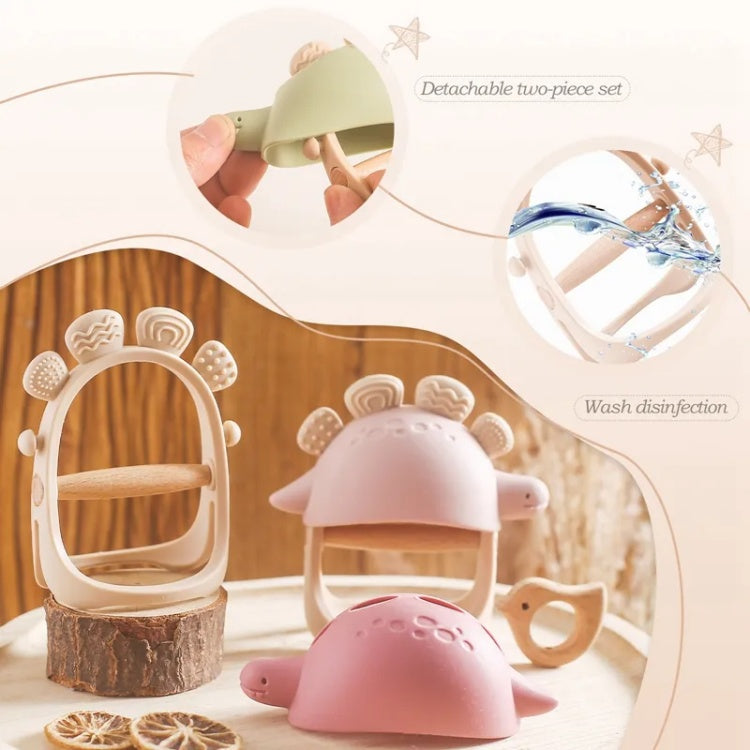 Detachable two-piece set with dinosaur-themed items on a light background