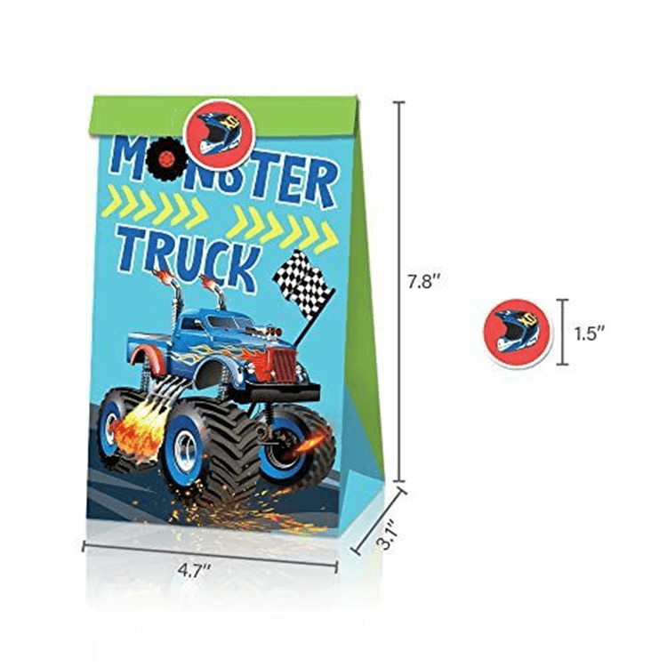 Monster Truck 12 Pcs Paper Party Bag - iKids
