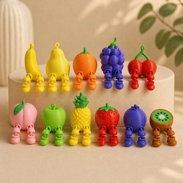 Mini Fruit Friends | 3D Printed Articulated Fruit Fidget Toy from iKids Studio