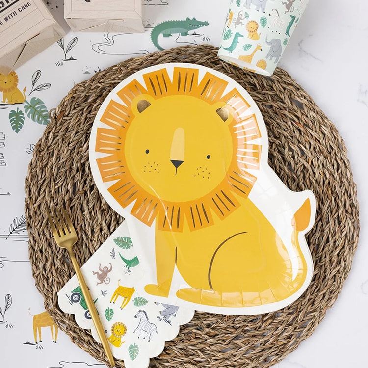 Party Paper Plate | Cartoon Lion Shaped | Set of 8 - iKids