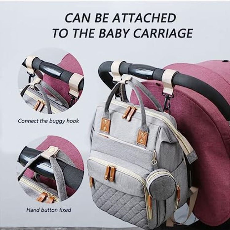 Grey Baby Nappy Changing Backpack - iKids
