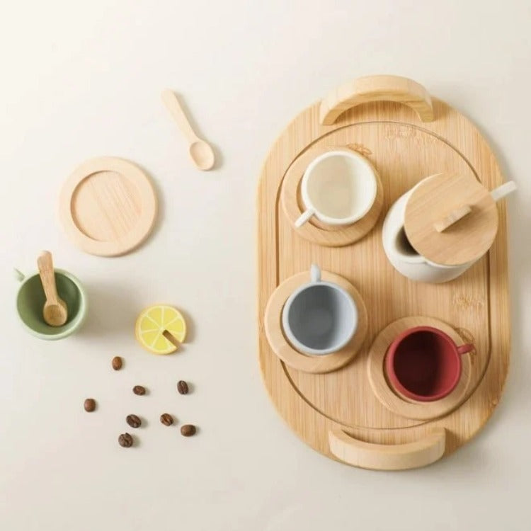 Wooden Silicone Afternoon Tea Set | iKids
