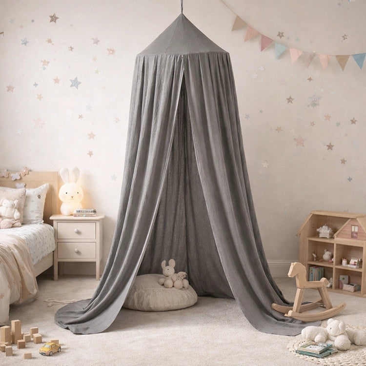 Grey Hanging Tent Canopy in Nursery Room - iKids