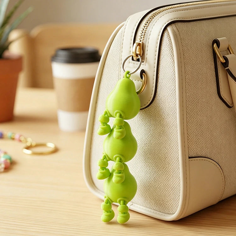 3D Printed Articulated Fruit Fidget Green Pear from iKids Studio