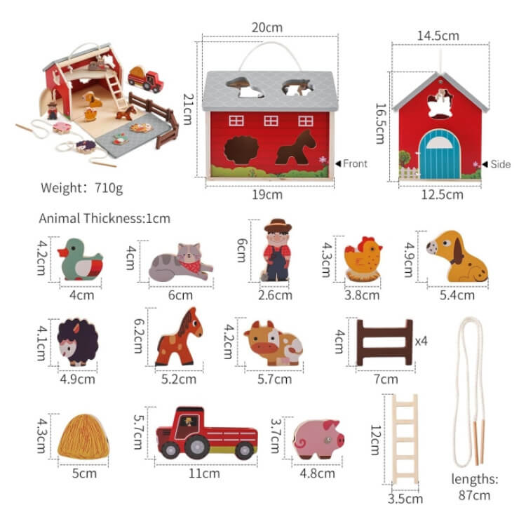 Wooden Farm Animal Barn House - iKids