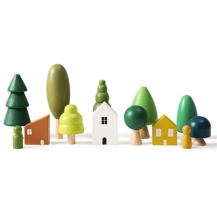 Montessori Wooden Forest Animal Scene with Map Set  - iKids