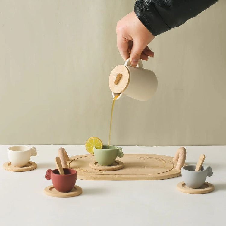 Wooden Silicone Afternoon Tea Set - iKids